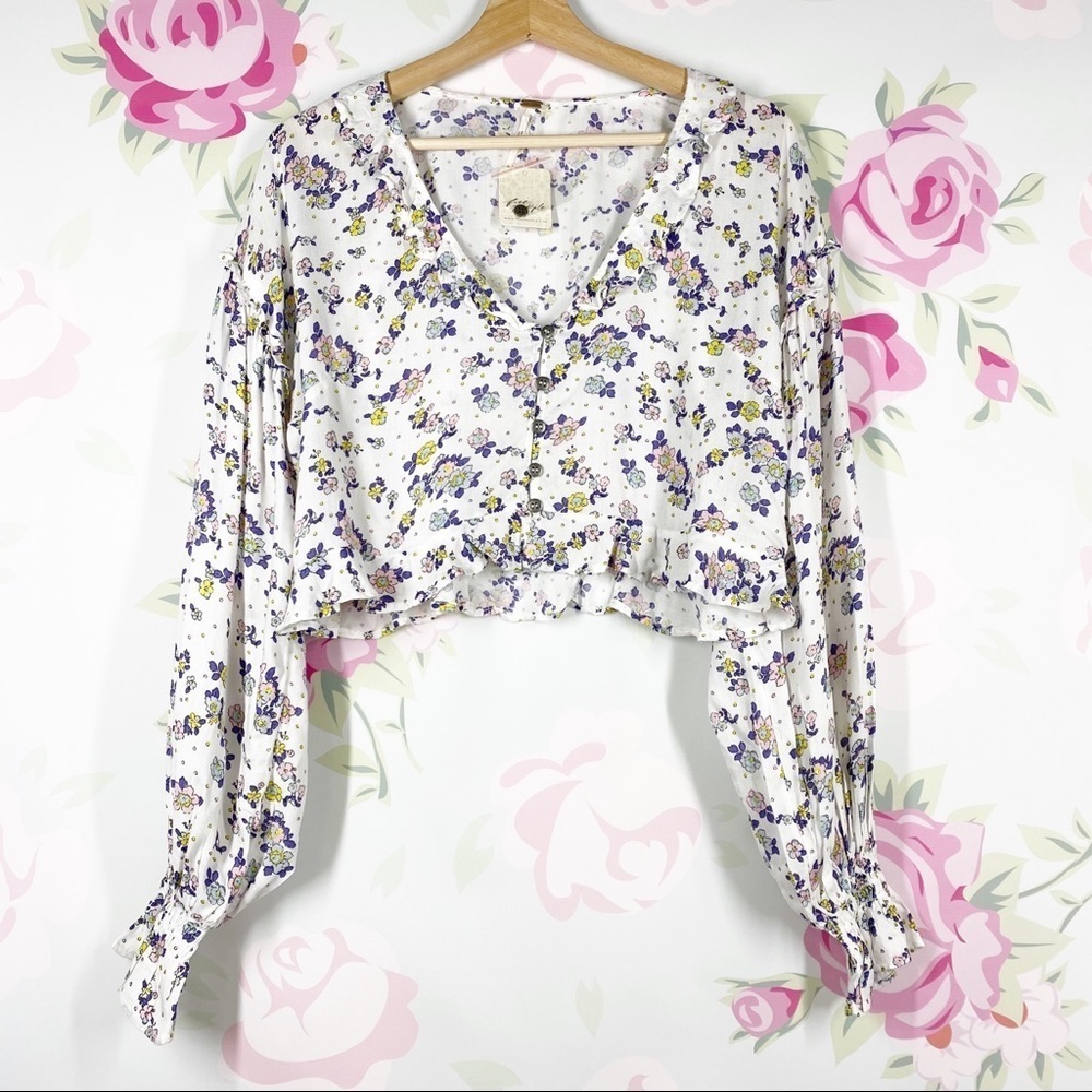 NEW Free People Secret Garden Cottagecore Floral Ruffle Maxi Skirt Set M - Picture 5 of 16